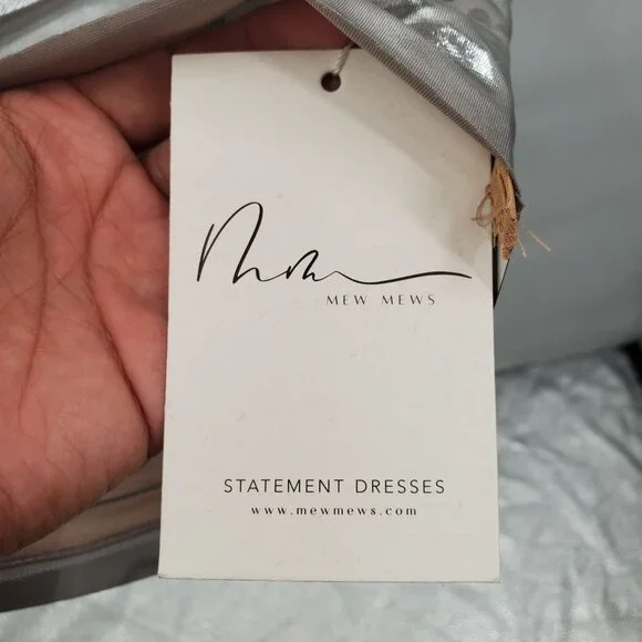 Elegant Silver Strapless Midi Dress - Picture 9 of 15